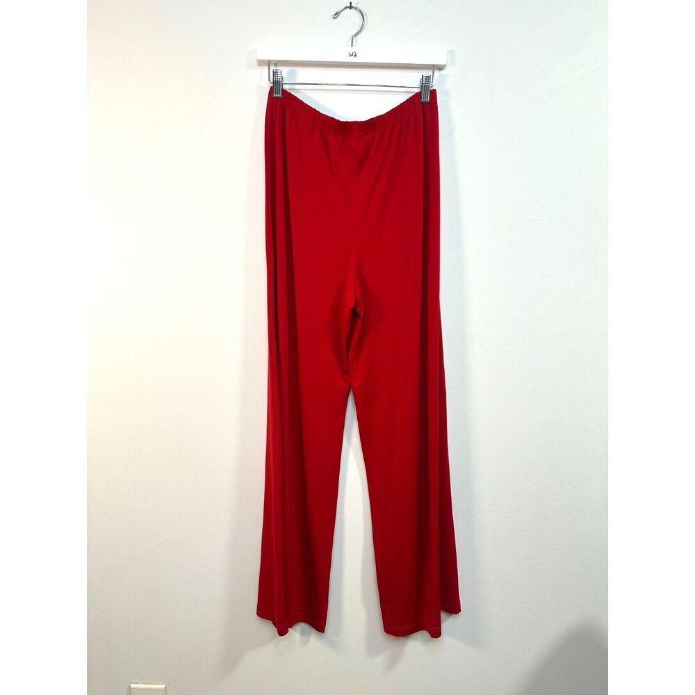 Bob Mackie Wearable Art Red Palazzo Pants S Wide Leg Pull On Stretch Vintage Y2K